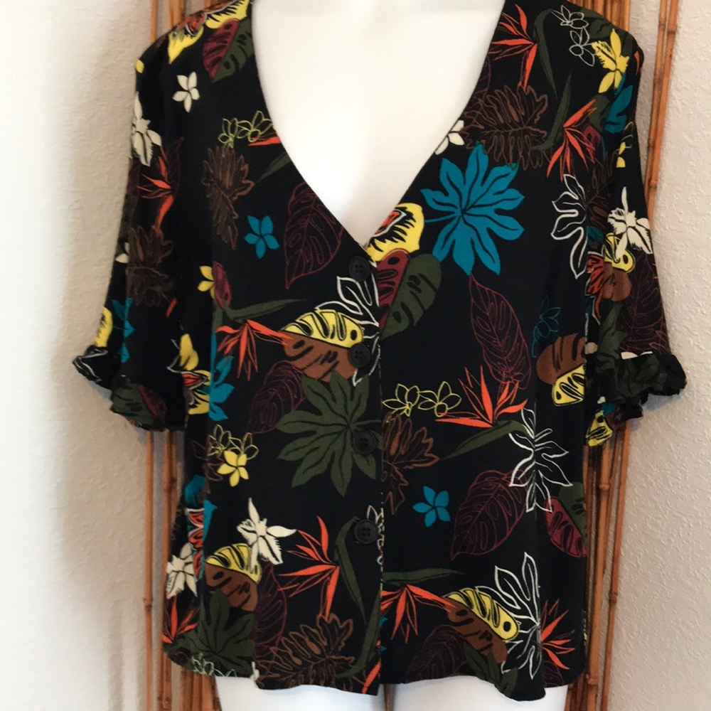 New Tropical Print Blouse